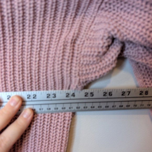 Vintage Woolrich Petal Pink Cable Knit V Neck Sweater Womens M - Picture 9 of 9